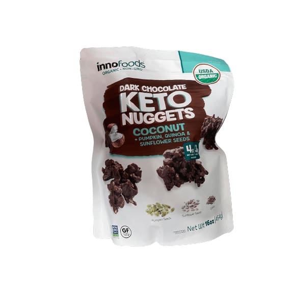 Innofoods Innofoods Dark Chocolate Keto Nuggets - Coconut Seeds Pumpkin Seeds, Quinoa, & Sunflower Seeds, 16 oz.
