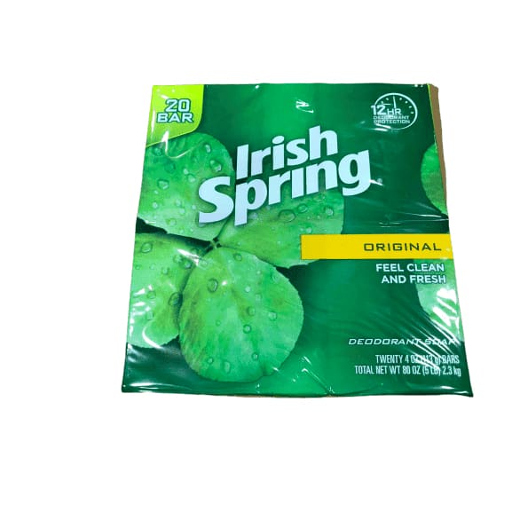 Irish Spring Deodorant Soap Original Scent - 20 ct - ShelHealth.Com