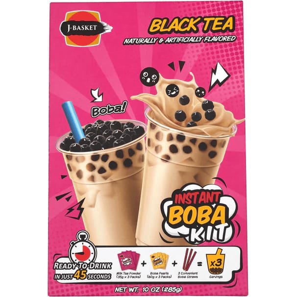 J BASKET Grocery > Beverages J-BASKET: Instant Boba Kit Black Tea, 10 oz
