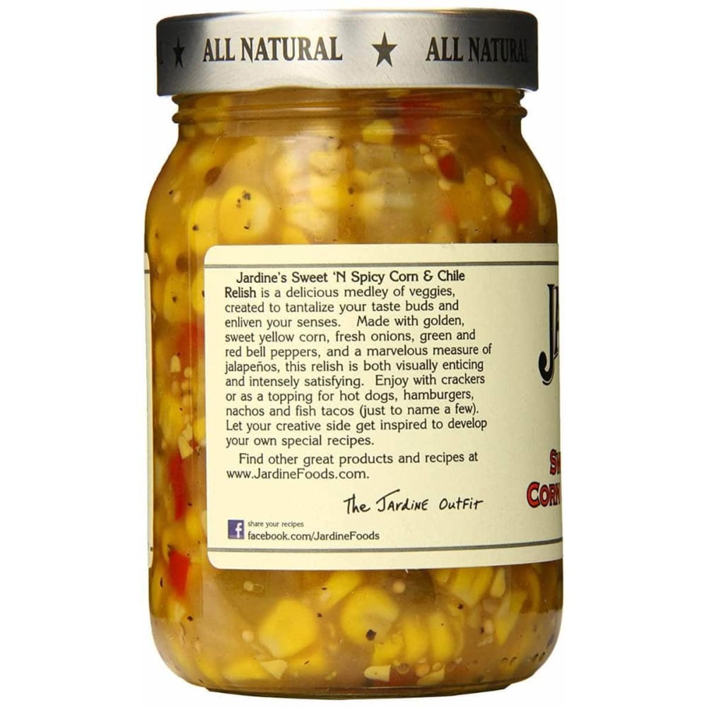 Jardines Grocery > Pantry > Food JARDINES: Sweet N Spicy Corn And Chile Relish, 16 oz