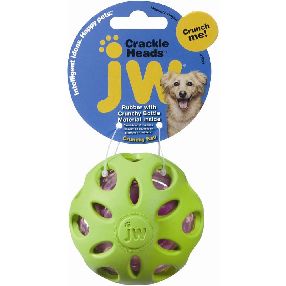 JW Pet Crackle Heads Crackle Ball Dog Toy Assorted Medium - Pet Supplies - JW