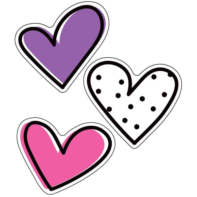 Kind Vibes Doodle Hearts Cut Outs (Pack of 8) - Accents - Carson Dellosa Education