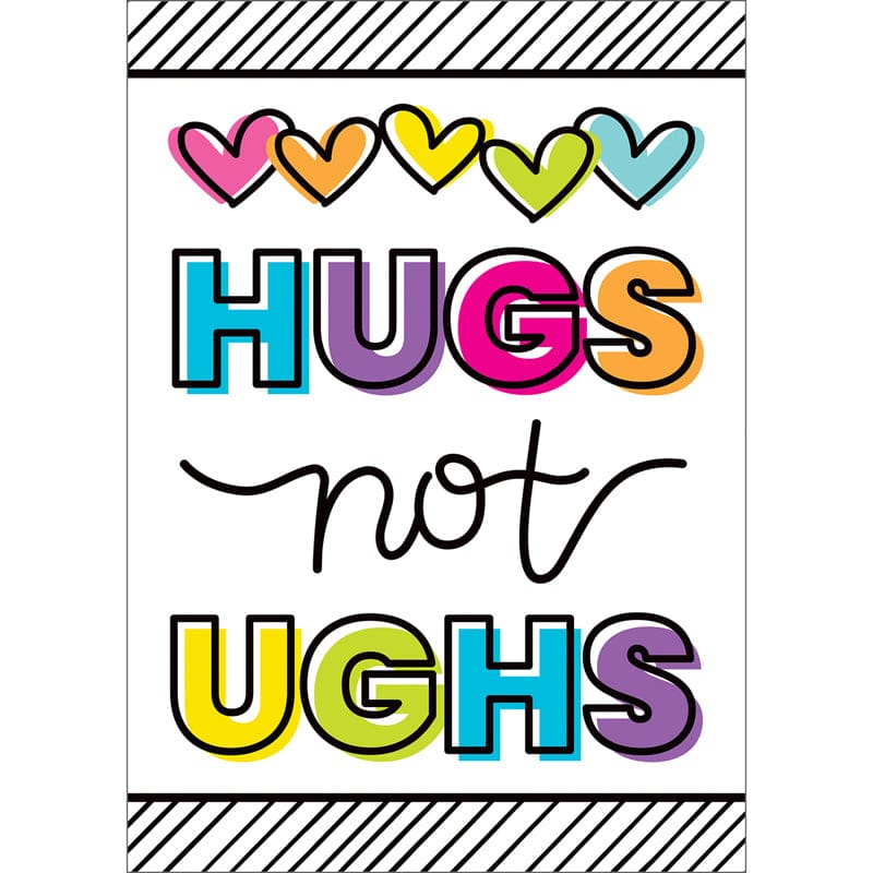 Kind Vibes Hugs Not Ughs Poster (Pack of 12) - Classroom Theme - Carson Dellosa Education