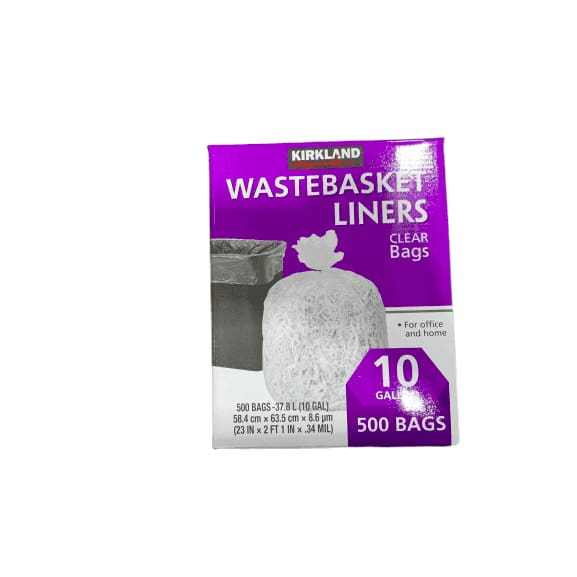 Kirkland Signature Wastebasket Liner Clear, Pack of 500