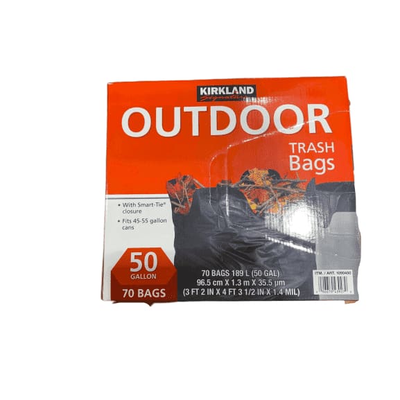 Kirkland Signature Outdoor 50 gallon Trash Bags (70 Pack) - ShelHealth.Com