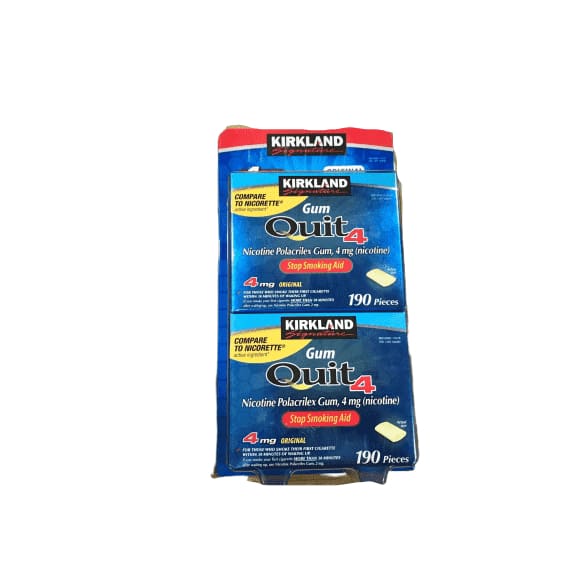 Kirkland Signature Quit4 Smoking Gum Original, 4 mg, 380 Count - ShelHealth.Com