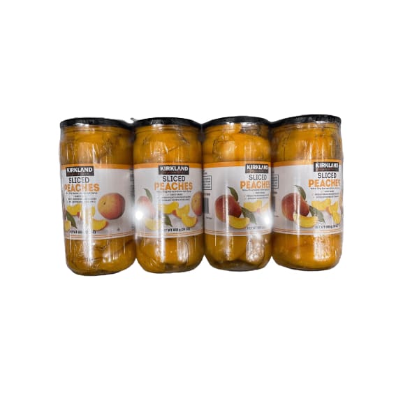 Kirkland Signature Kirkland Signature Sliced Peaches, 24oz Glass Jar (Pack of 4, Total of 96 Oz)