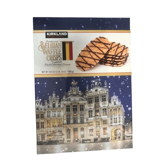 Kirkland Signature Traditional Belgian Waffle Crisps, Dark Chocolate Drizzle, 19.8 Ounce - ShelHealth.Com