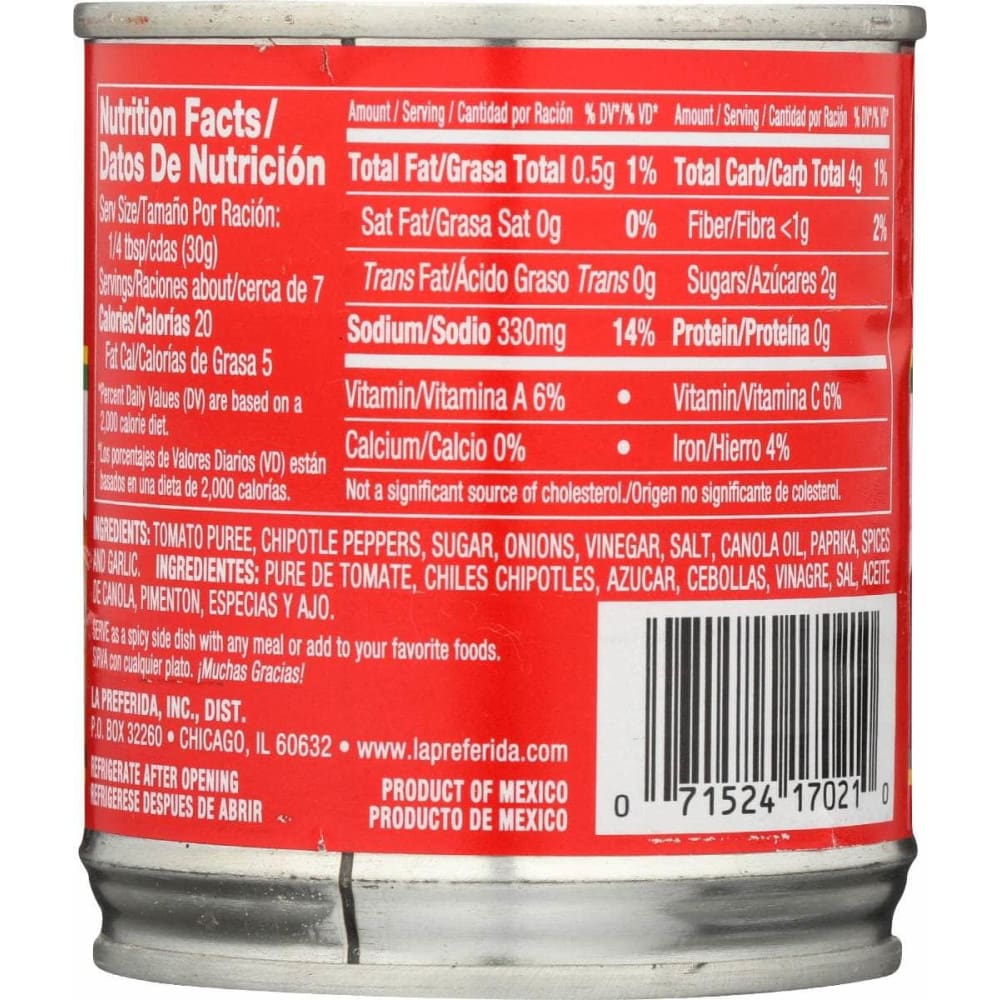 LA PREFERIDA La Preferida Salsa Chipotle, 7 Oz
