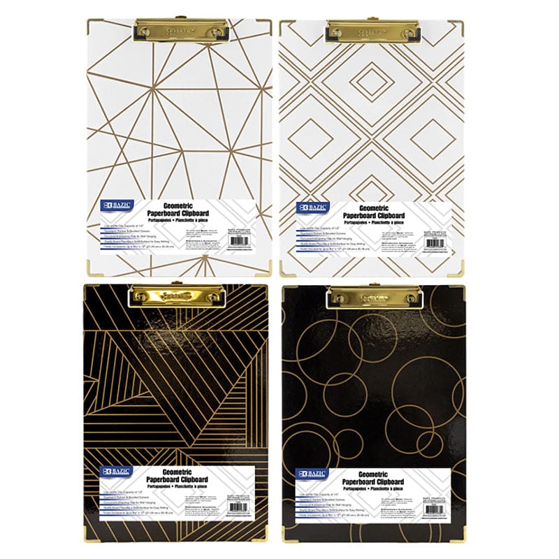 Letter Sz Gold Geometric Clipboard (Pack of 12) - Clipboards - Bazic Products