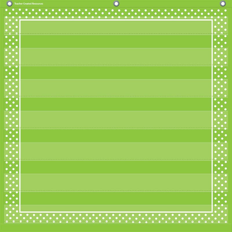 Lime Polka Dots 7 Pocket Chart (Pack of 2) - Pocket Charts - Teacher Created Resources