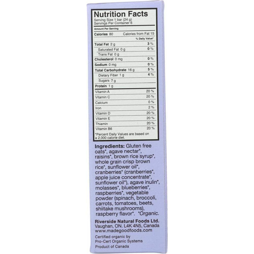 Madegood Madegood Mixed Berry Granola Bar, 5.10 oz