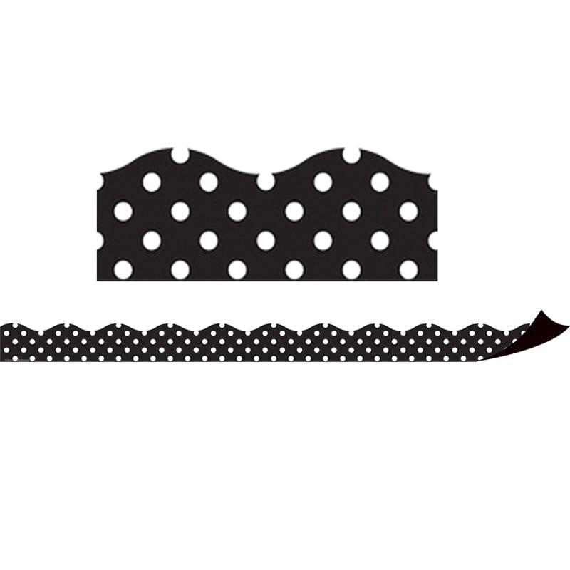 Magnetic Borders Black Polka Dots (Pack of 6) - Border/Trimmer - Teacher Created Resources