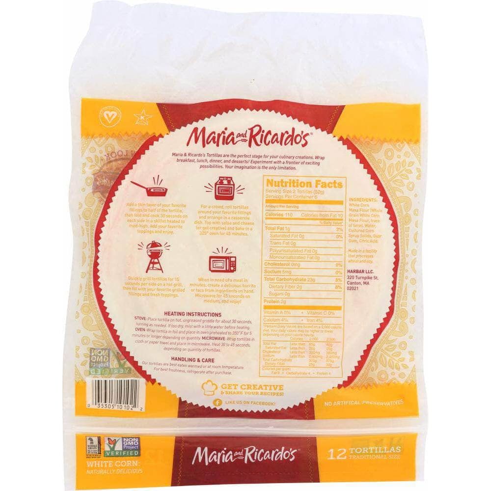 Maria And Ricardos Maria & Ricardos White Corn Tortillas, 11 oz