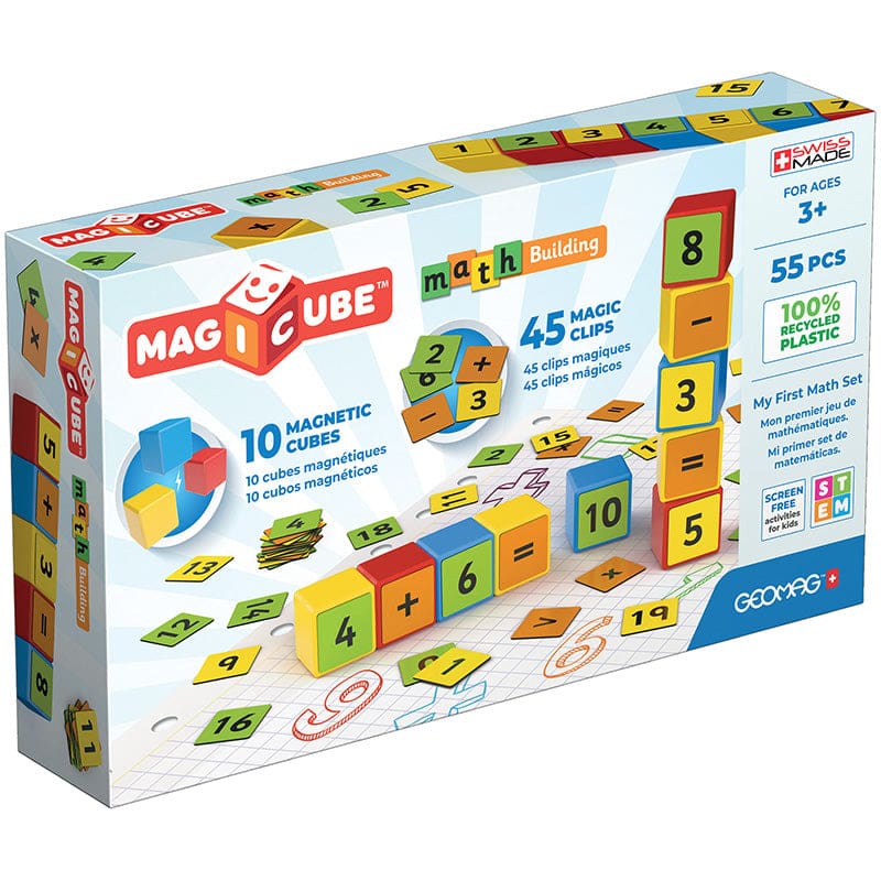 Math Building Set Recycled 55 Pcs Magicube - Math - Geomagworld Usa Inc