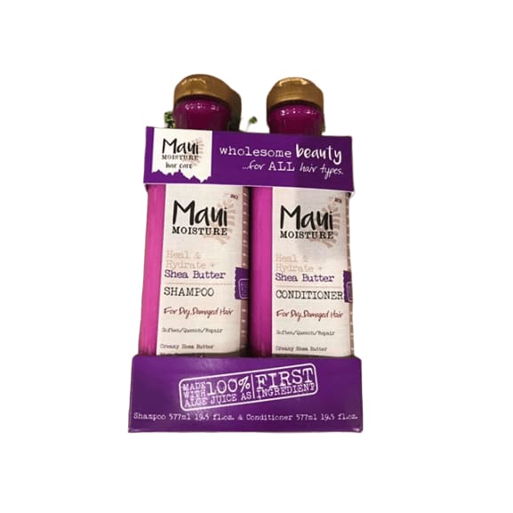 Maui Moisture Heal & Hydrate Shea Butter Shampoo & Conditioner Set 19.5 Ounce - ShelHealth.Com