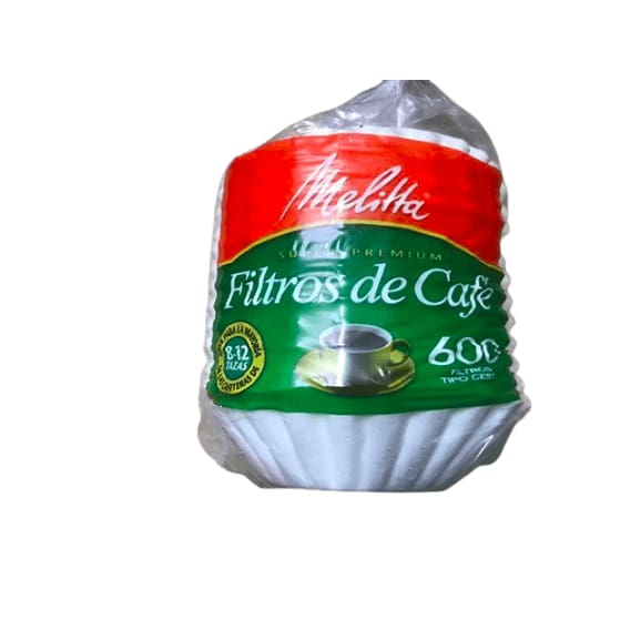 Melitta Super Premium Coffee Filters, Basket, 8-12 Cups, White, Pack of 600 - ShelHealth.Com