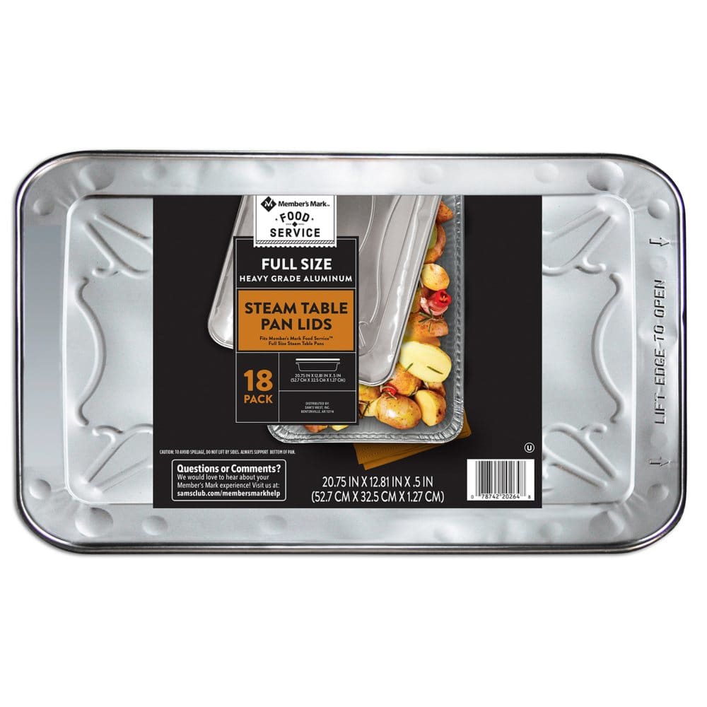 Member’s Mark Aluminum Steam Table Lids Full Size (18 ct.) - Disposable Tableware - Member’s Mark