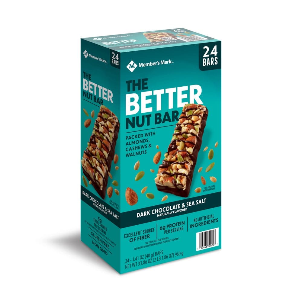 Member’s Mark The Better Nut Bar Dark Chocolate and Sea Salt (24 ct.) - Breakfast & Snack Bars - Member’s Mark