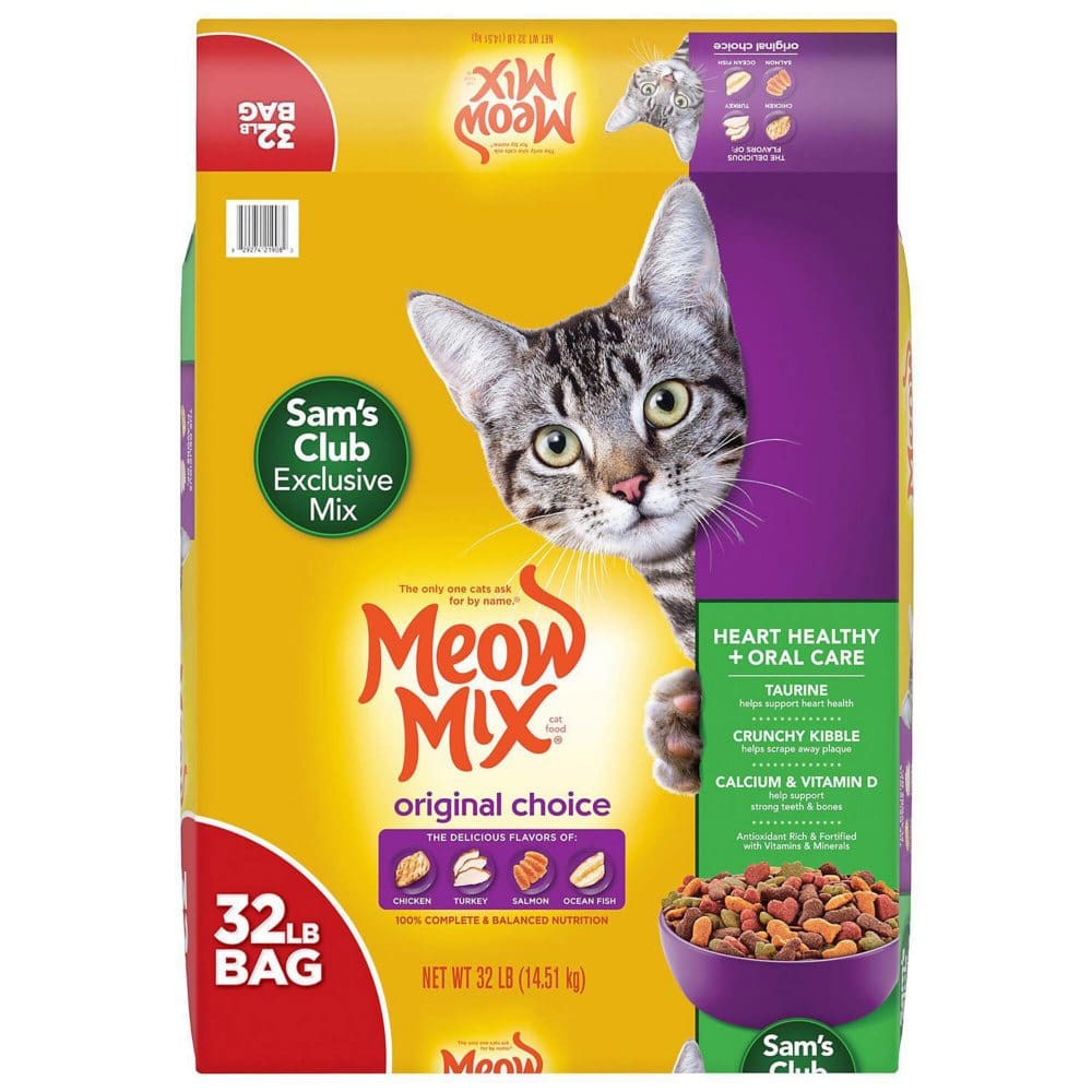 Meow Mix Original Choice Dry Cat Food Heart Health & Oral Care Formula (32 lbs.) - Cat Food & Treats - Meow Mix