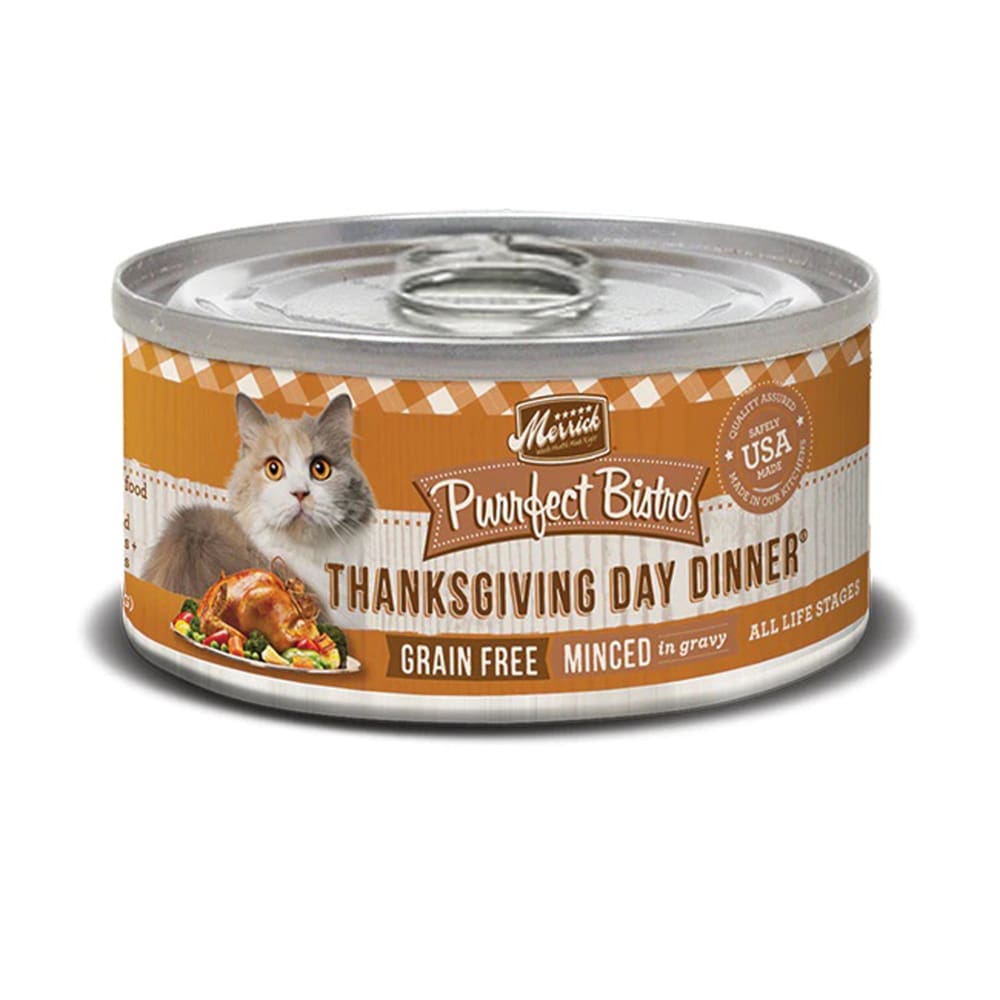 MERRICK CAT PURRFECT BISTRO GRAIN FREE MINCED THANKSGIVING DAY DINNER 5.5oz(Case of 24) - Pet Supplies - MERRICK