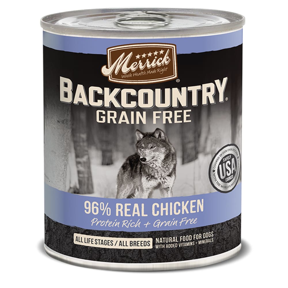 MERRICK DOG BACKCOUNTRY GRAIN GREE 96% CHICKEN 12.7OZ (Case of 12) - Pet Supplies - MERRICK