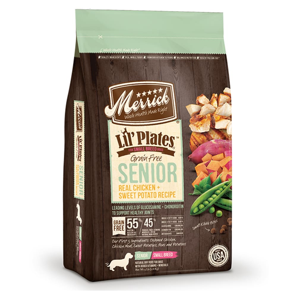Merrick Lil Plates Grain Free Senior Real Chicken and Sweet Potato Recipe 4 Lbs - Pet Supplies - Merrick