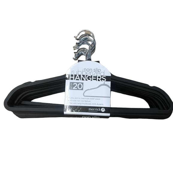 merrick non slip rubberized hangers, 20 pack - ShelHealth.Com