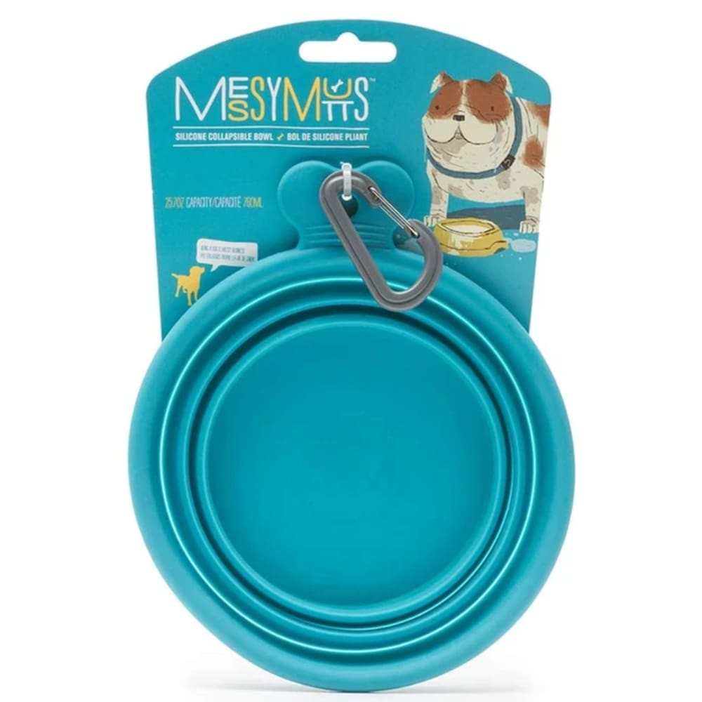 Messy Mutts Dog Collapsible Bowl Blue 1.5 Cup - Pet Supplies - Messy Mutts