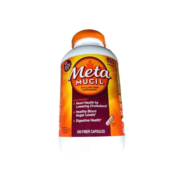 Metamucil Fiber, 3-in-1 Psyllium Husk Capsules Supplement, 650 Count - ShelHealth.Com