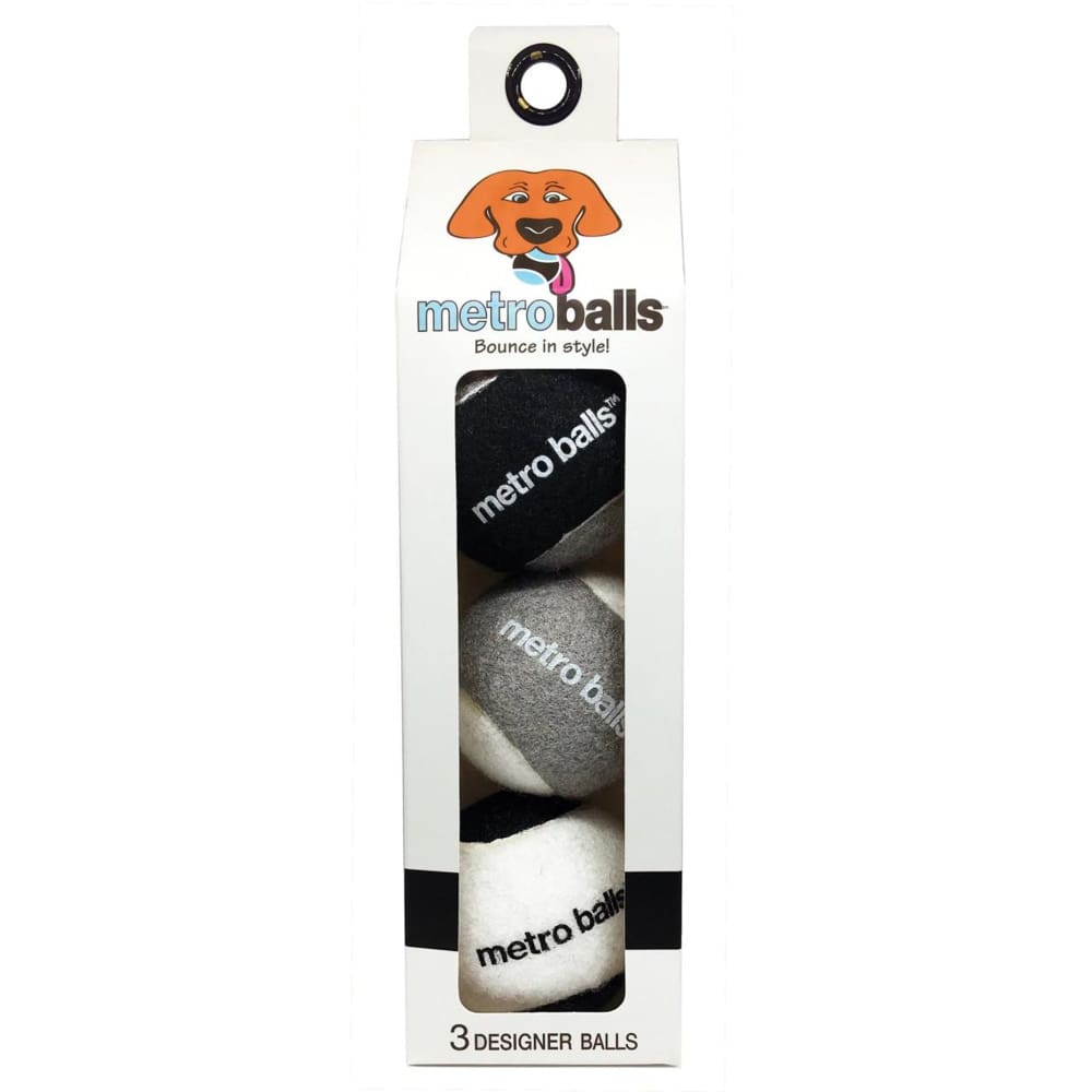Metro Paws Metro Balls Black 3Ct - Pet Supplies - Metro Paws