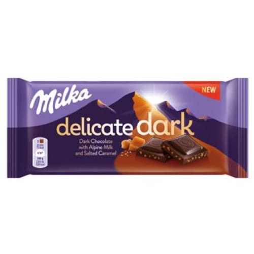 Milka Dark Chocolate With Alpine Milk & Salted Caramel 3 oz (85 g) - Milka