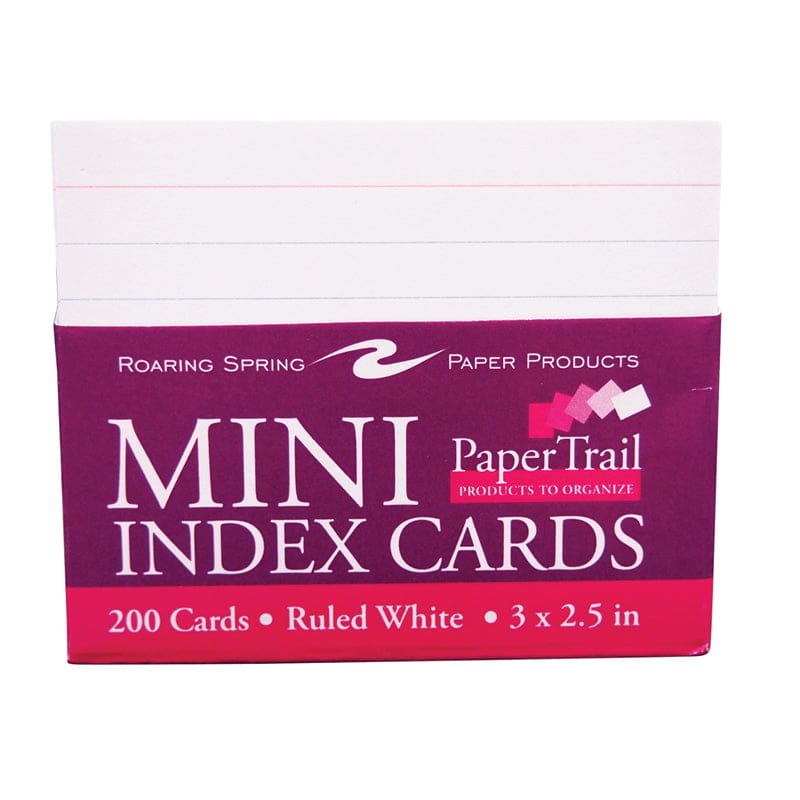 Mini Trayed Index Cards White (Pack of 12) - Index Cards - Roaring Spring Paper Products