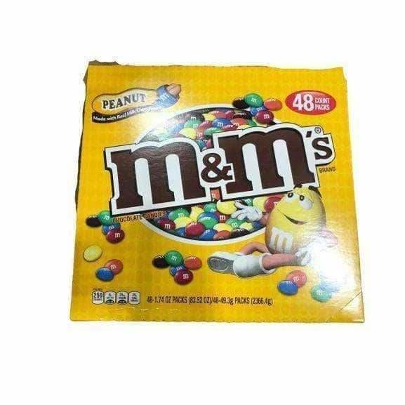 M&M’S Peanut Chocolate Candy Singles Size Pouches 1.74-Ounce Pouch 48-Count  Box