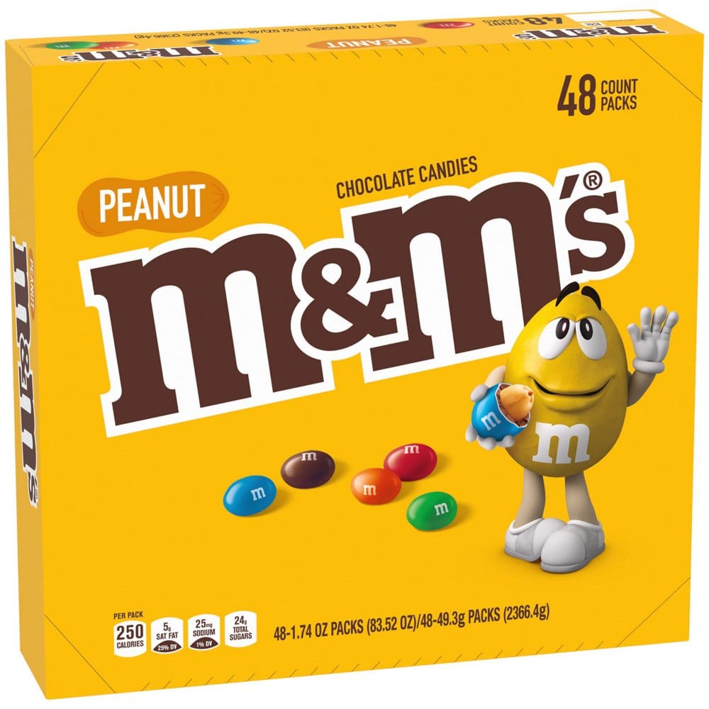 M&MโS Peanut Milk Chocolates Full Size Chocolate Candy Bulk Candy (1.74 oz. 48 ct.) - Candy - M&MโS Peanut