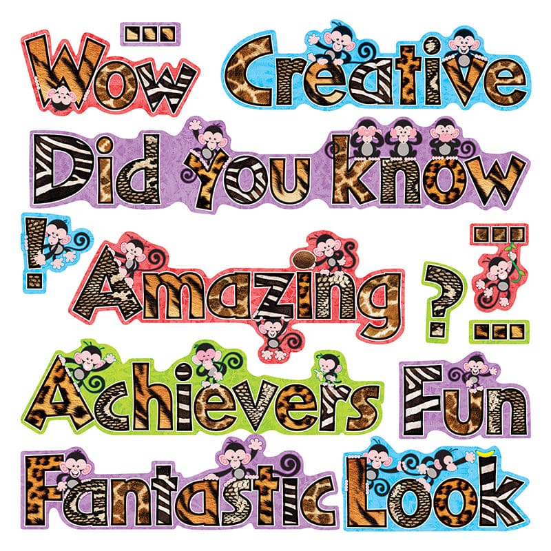 Monkey Wow Words Phrases Mini Bbs (Pack of 6) - Motivational - Trend Enterprises Inc.