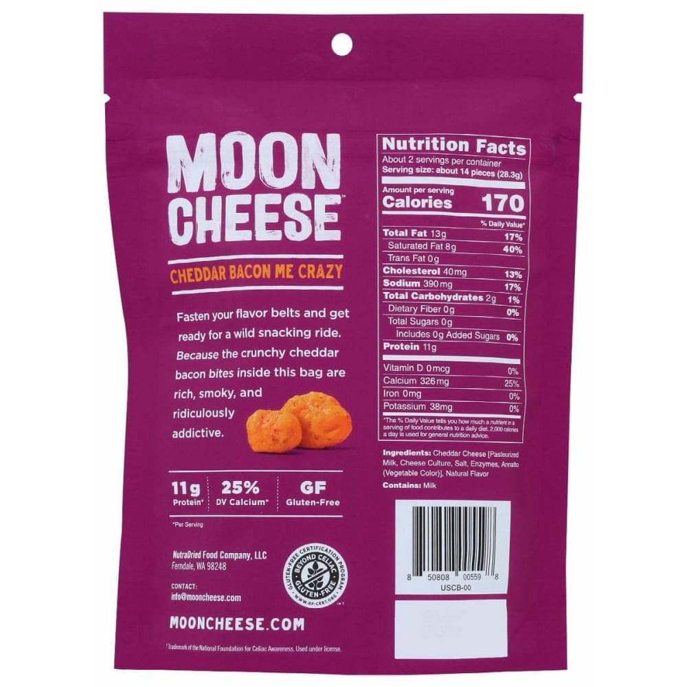 MOON CHEESE Moon Cheese Cheddar Bacon Me Crazy, 2 Oz