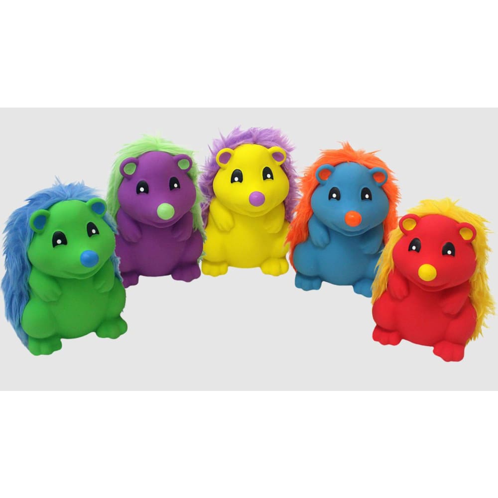 Multipet Latex Hedgehogs w- Fur Back 4.5 inch - Pet Supplies - Multipet