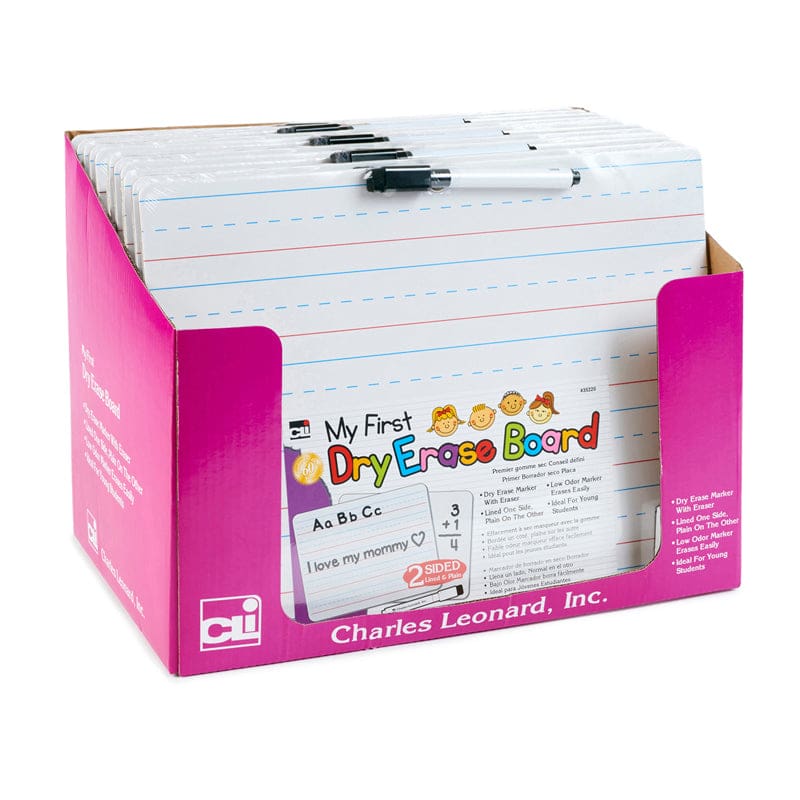 My First Lapboard 9X12 12Pk 2 Sided Dry Erase Boards with Marker Eraser - Dry Erase Boards - Charles Leonard