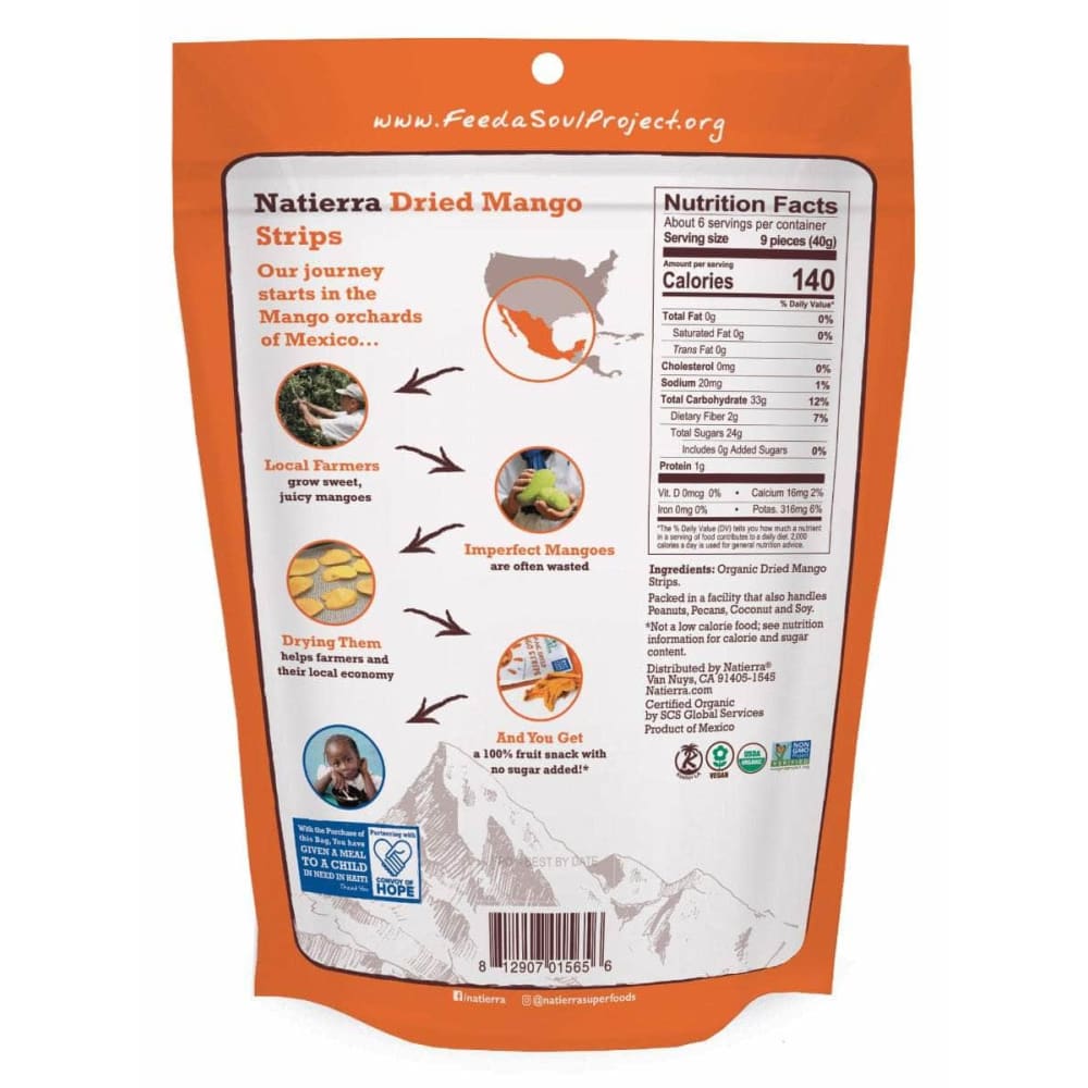 NATIERRA Natierra Mango Dried Strips Org, 8 Oz