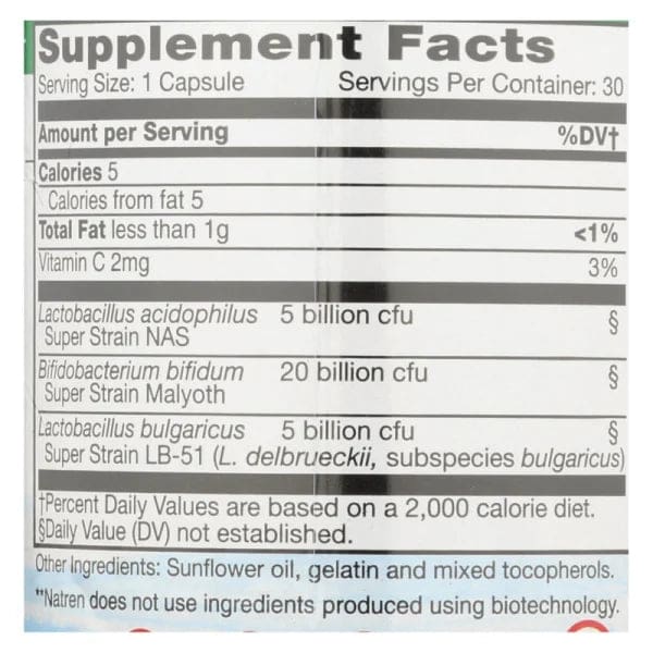 Natren Healthy Trinity Probiotic Capsules - 1 Each - 30 CAP - Natren