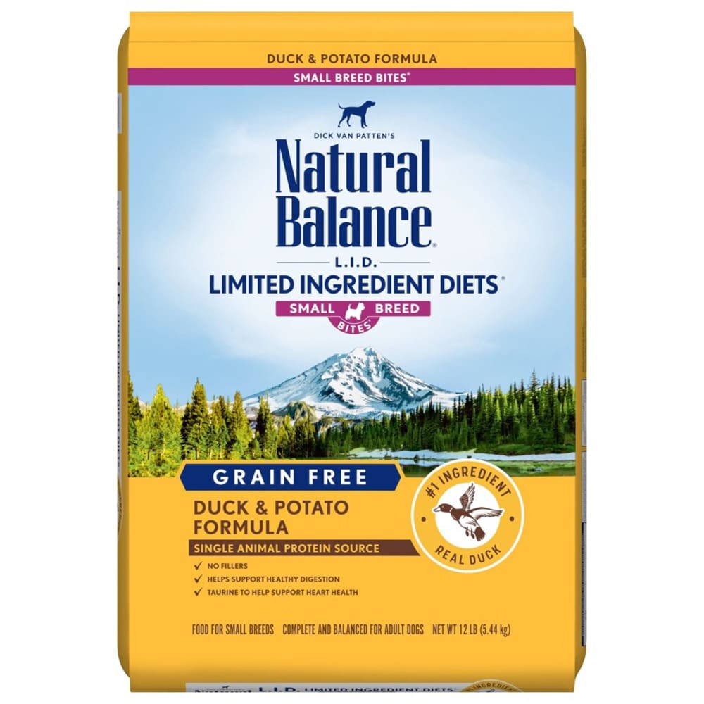Natural Balance Pet Foods L.I.D. Small Breed Bites Dry Dog Food Duck Potato 1ea/12 lb - Pet Supplies - Natural Balance
