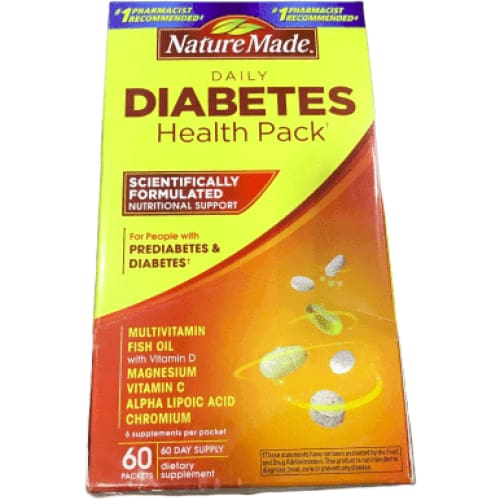 Nature Made Diabetes Health Pack Nutritional Support for Diabetes and Pre-diabetes of 60 Packets - ShelHealth.Com