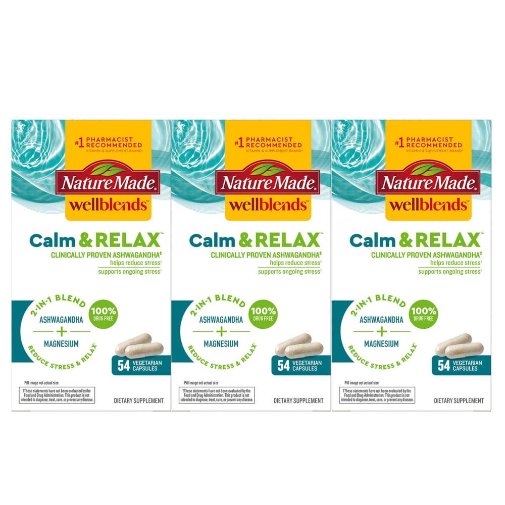 Nature Made Wellblends Calm & Relax Vegetarian Capsules (3 pk. 54 ct./pk.) - Supplements - Nature Made