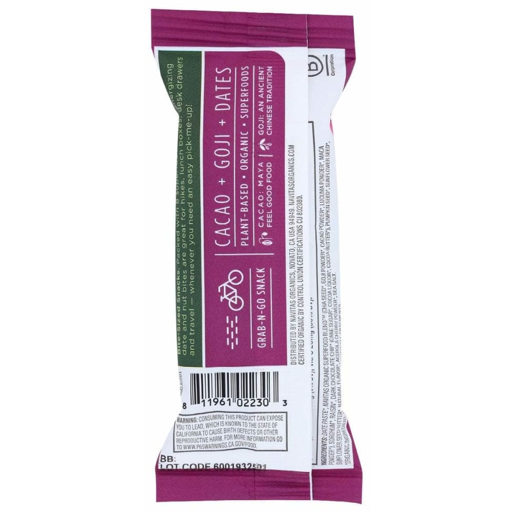 NAVITAS Navitas Organic Power Snacks Cacao Goji, 1.05 Oz