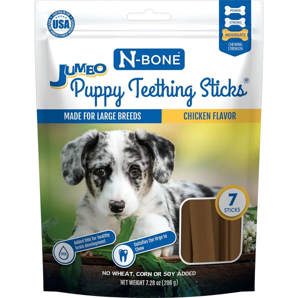Nbone Pupy Teething Sticks Jumbo Chicken 7Ct - Pet Supplies - Nbone