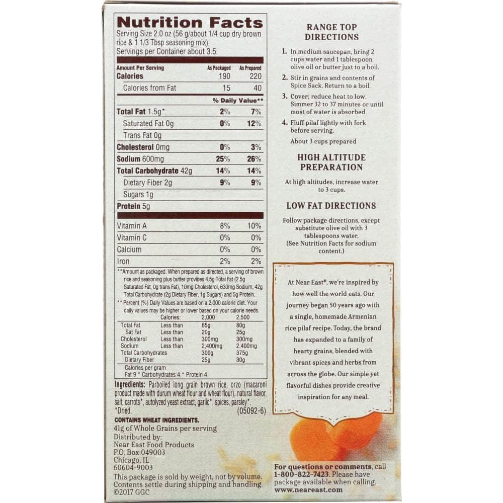 Near East Near East Rice Mix Whole Grain Pilaf Brown, 6.17 oz