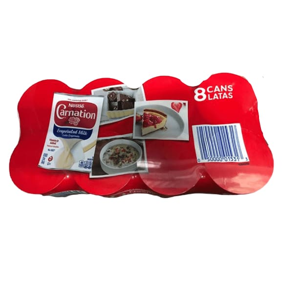 Nestle Carnation Evaporated Milk, 12-Ounce Cans (Pack of 8) - ShelHealth.Com