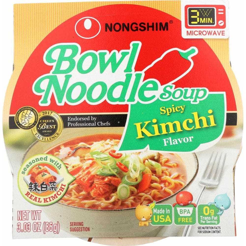 NONGSHIM NONG SHIM Bowl Noodle Soup Kimchi Flavor, 3.03 oz