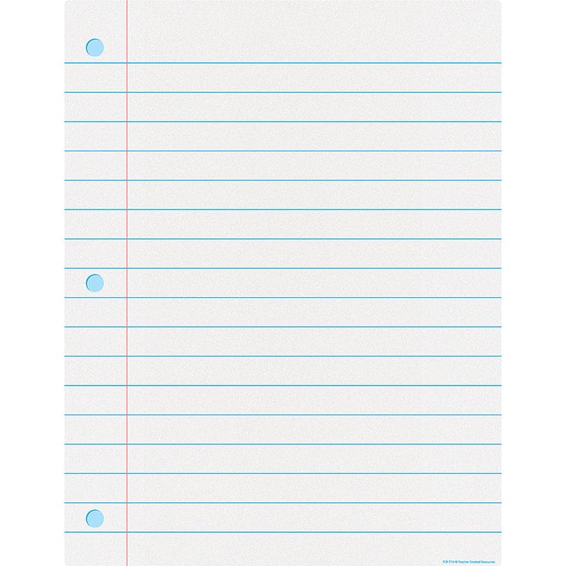 Notebook Paper Dryerase Chart (Pack of 10) - Classroom Theme - Teacher Created Resources